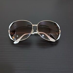 White and gold sunglasses